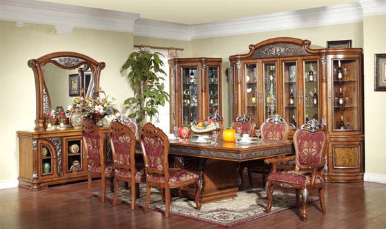 Round Luxury Wood Dining Room Sets 1.2m 1.3m 1.5m Table