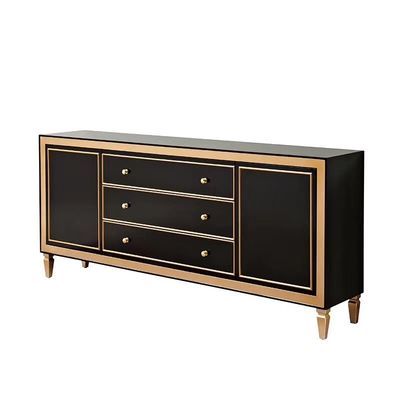Phòng khách Xinyu PC002 Tủ gỗ rắn cổ điển có ngăn kéo Màu đen