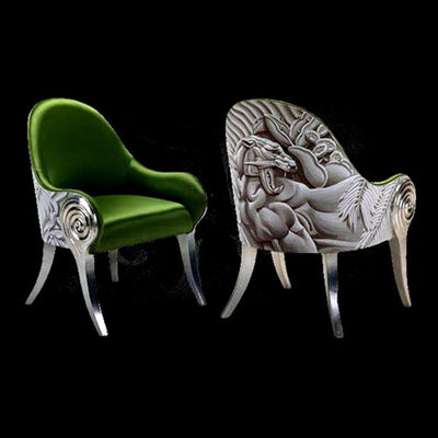 Hội trường Thương mại Đồ nội thất khách sạn cổ chạm khắc Ghế Baroque Ý 73 * 70 * 108cm