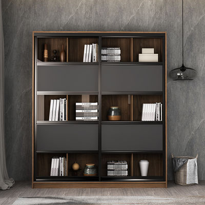 Tủ sách bằng gỗ rắn có cửa kính