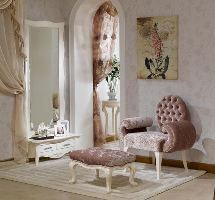 ODM Chenille Linen Champagne Ghế phòng khách hiện đại Giải trí Ghế bọc nhung