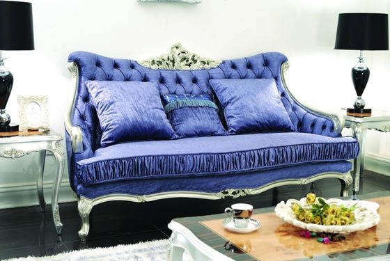 CAD 3D 3 mảnh Nội thất phòng khách sang trọng Màu xanh hiện đại Bộ sofa nhung 3 2 1 chỗ ngồi