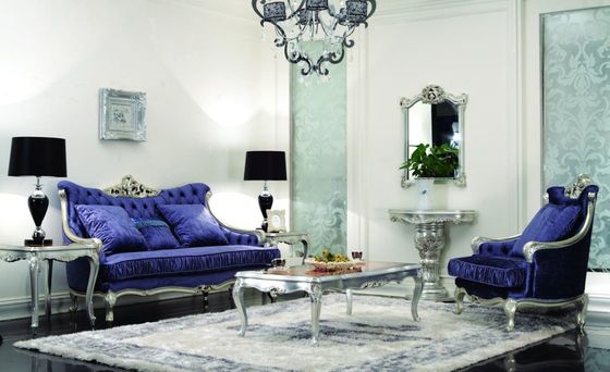 CAD 3D 3 mảnh Nội thất phòng khách sang trọng Màu xanh hiện đại Bộ sofa nhung 3 2 1 chỗ ngồi